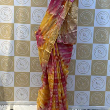 Jaipuri Organza Saree with Gotapatti