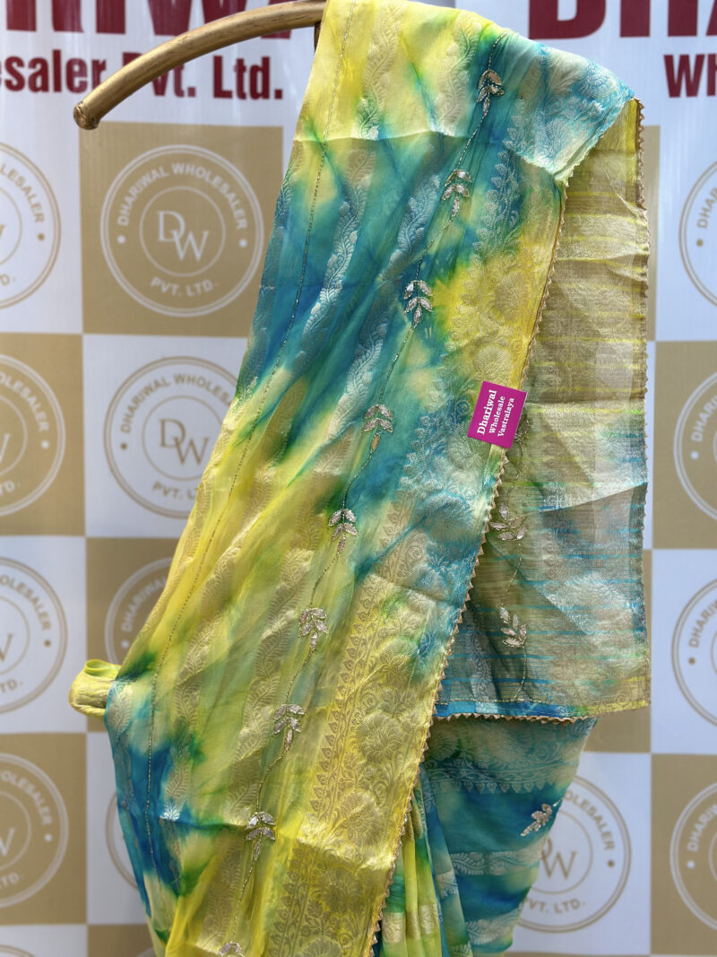 Jaipuri Organza Saree with Gotapatti