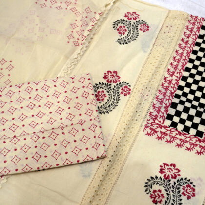 Cotton Block Printed Unstitched Suits